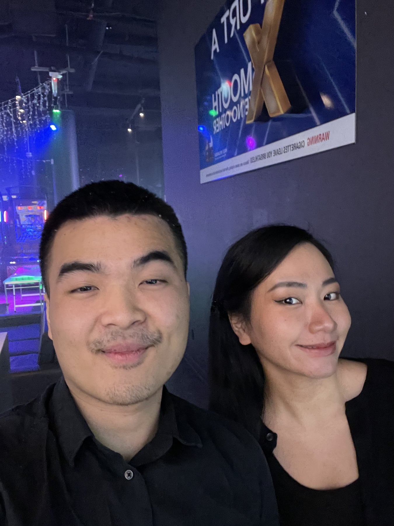 Johan and Evelyn at the karaoke bar