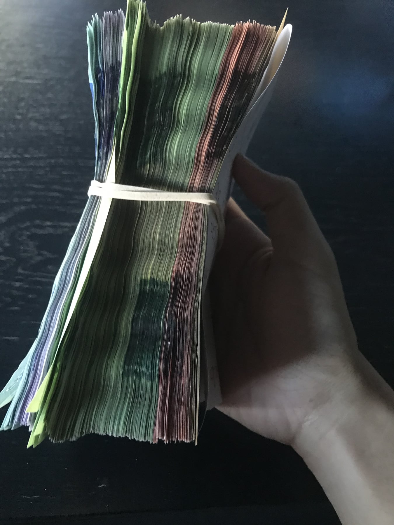 Cash from a karaoke shift